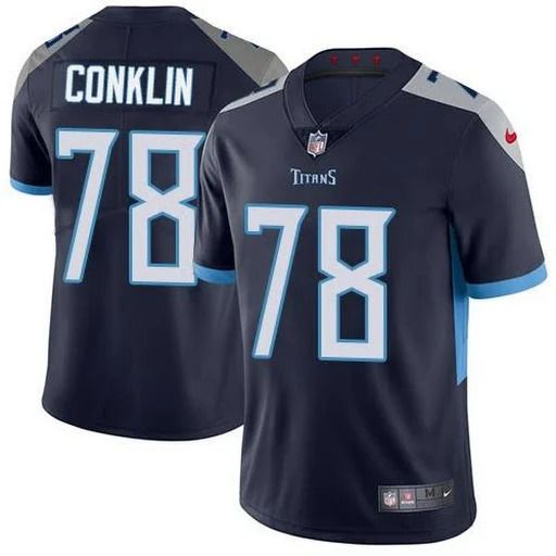 Men Tennessee Titans #78 Jack Conklin Nike Navy Vapor Limited NFL Jersey->tennessee titans->NFL Jersey